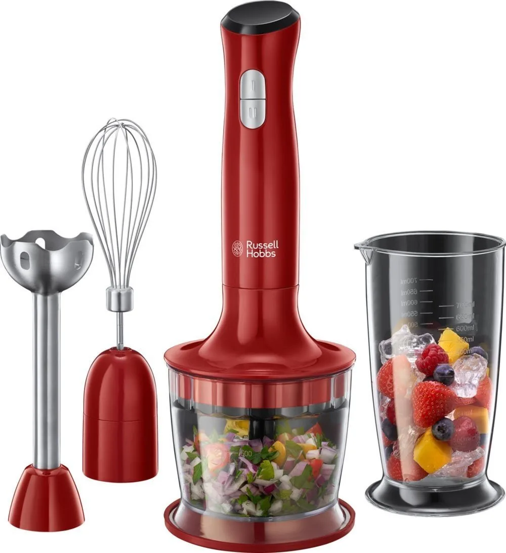 Занурювальний блендер Russell Hobbs Desire 500Вт, 2в1, чаша 500мл, червоний.