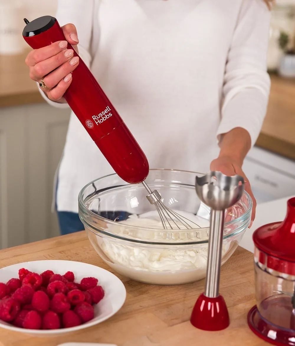 Занурювальний блендер Russell Hobbs Desire 500Вт, 2в1, чаша 500мл, червоний.