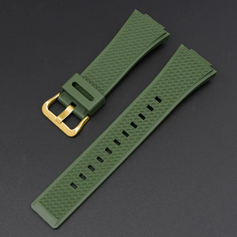 Ремінець Casio полімер 21,3 см 16 мм армійський зелений