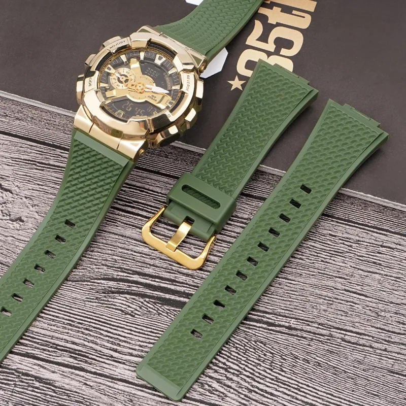 Ремінець Casio полімер 21,3 см 16 мм армійський зелений