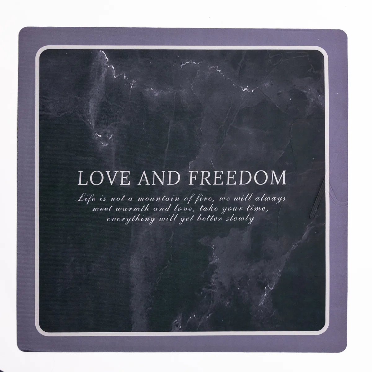 Килимок для ванної Love and freedom діатомітовий 58х58 см чорний