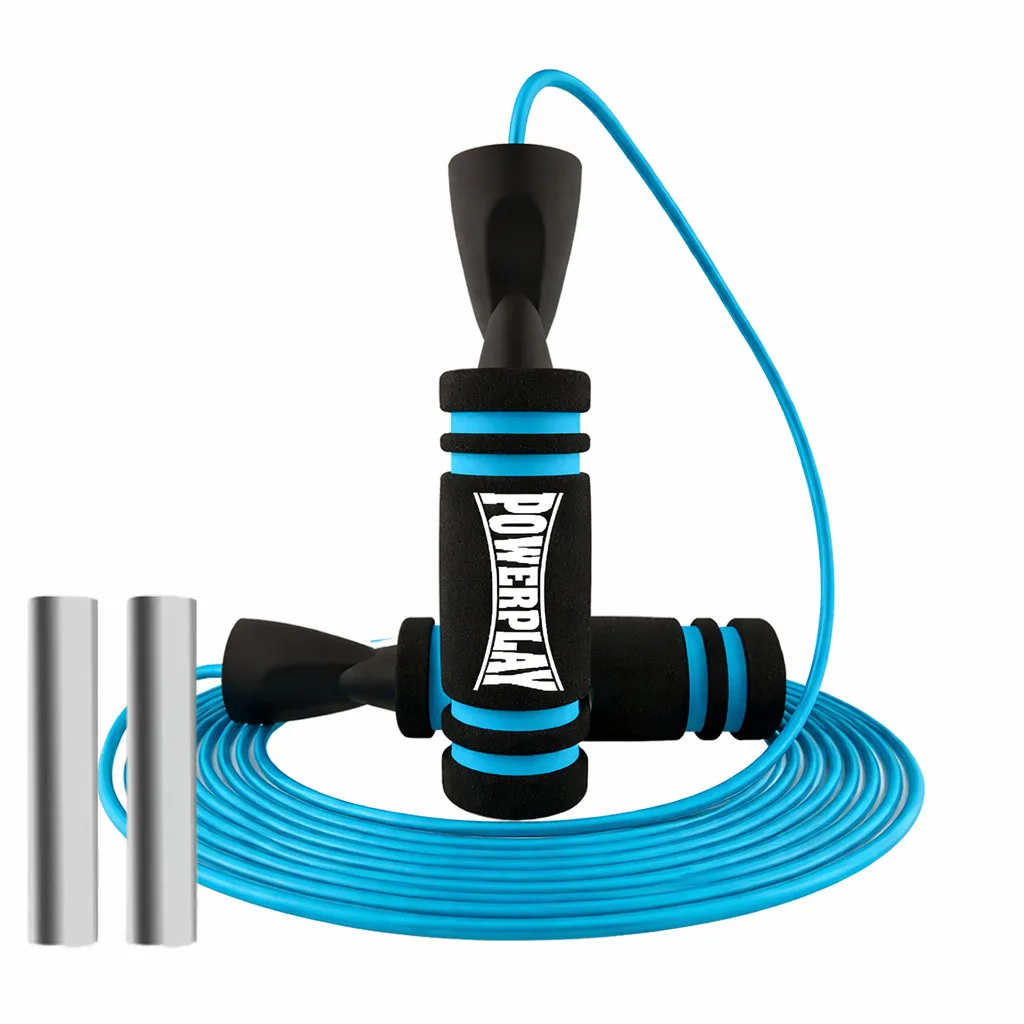 Швидкісна скакалка Active Point ПВХ 300 см Синя з обтяжувачами 120 г