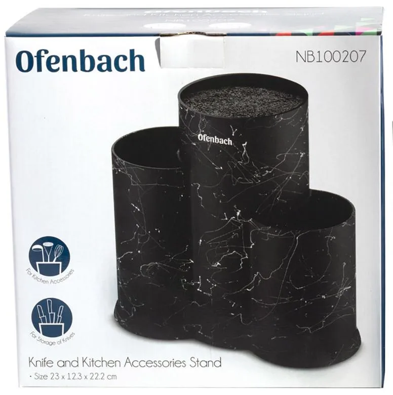 Підставка для ножів Ofenbach Black Marble кругла для зберігання до 20 см