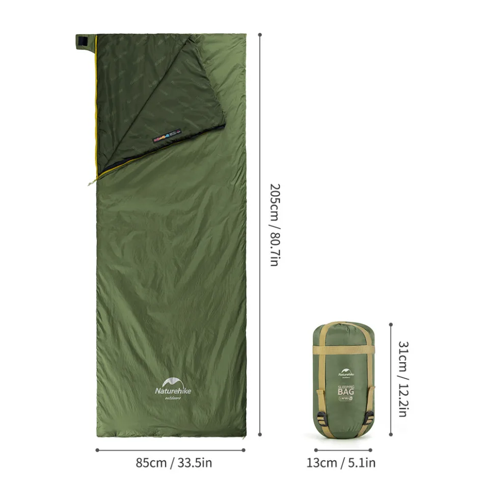 Спальний мішок Naturehike нейлон 205х85 см темно-зелений XL