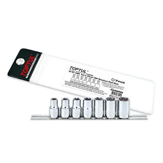 Набір головок Torx Plus Toptul 3/8 7ед EP10-EP20 матовий хром
