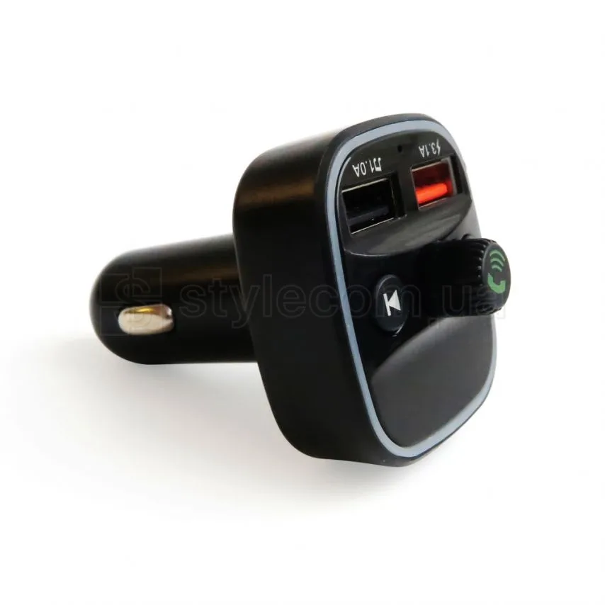 FM-трансмітер Bluetooth 3 порти USB 1А 3,1А чорний