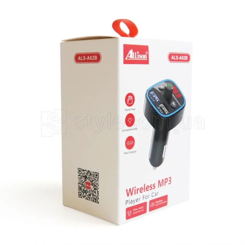 FM-трансмиттер Bluetooth 3 порта USB 1А 3,1А черный