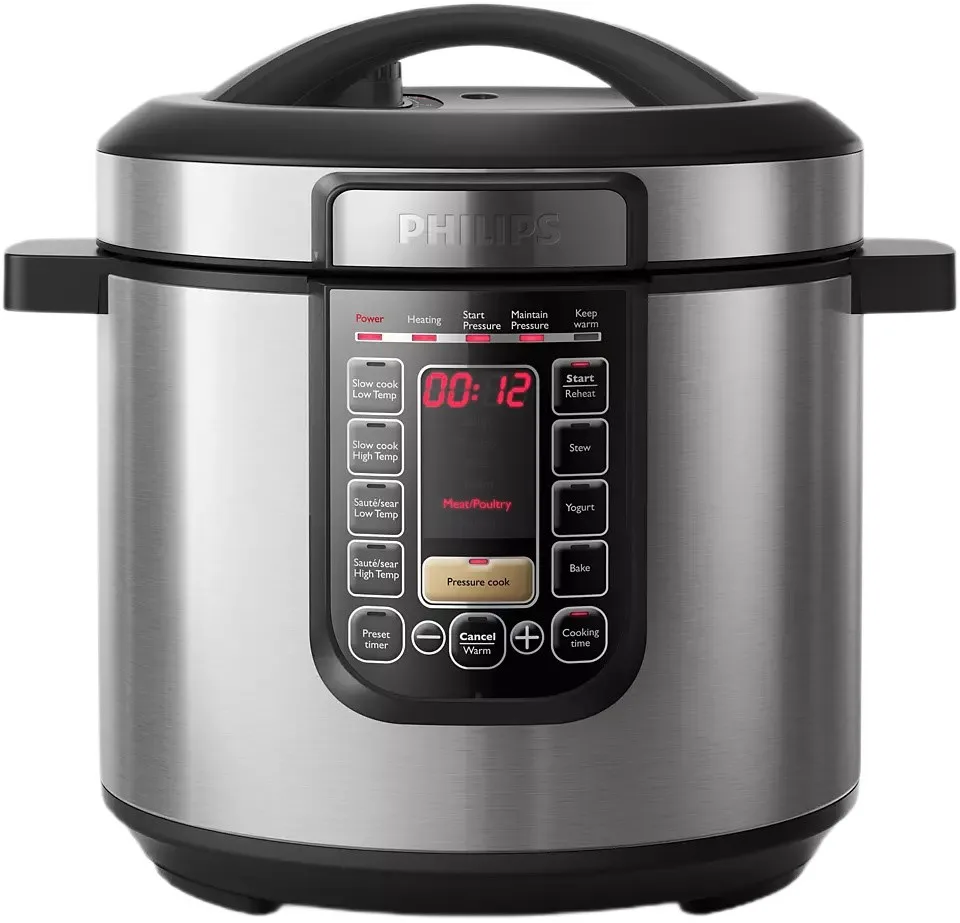 Мультиварка Philips Viva Collection 1300Вт, 6л чаша, електронне управління, 15 автоматичних програм, нержавіюча сталь та пластик.