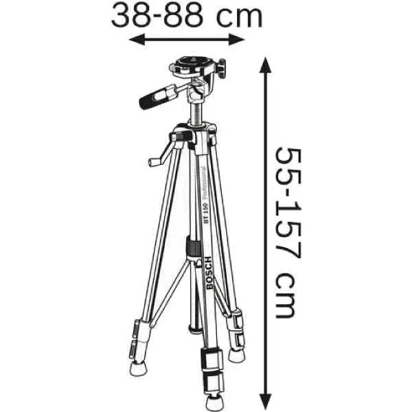 Штатив Bosch Professional BT 150, высота 55-157 см, вес 13 кг, 1/4 дюйма
