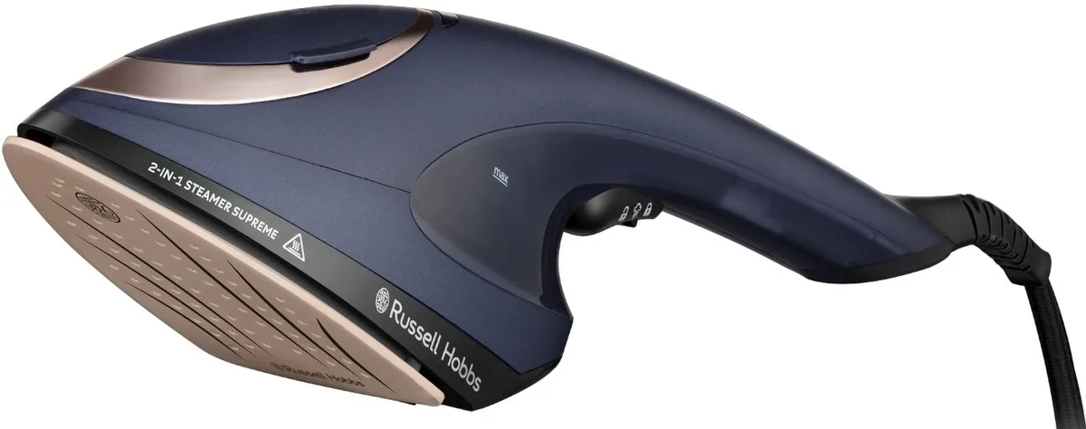 Парогенератор Russell Hobbs Steam Genie 2-в-1, 1700Вт, 150мл, паровий удар -20гр, постійна пара - 20гр, керамічна підошва.
