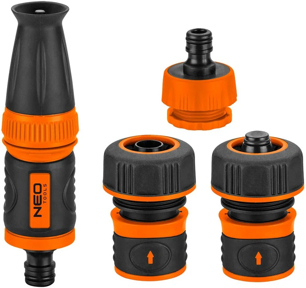 Набір для зрошення Neo Tools 3/4", ручний розприскувач, 2 з'єднувачі для шланга, адаптер для крана 3/4"-1".