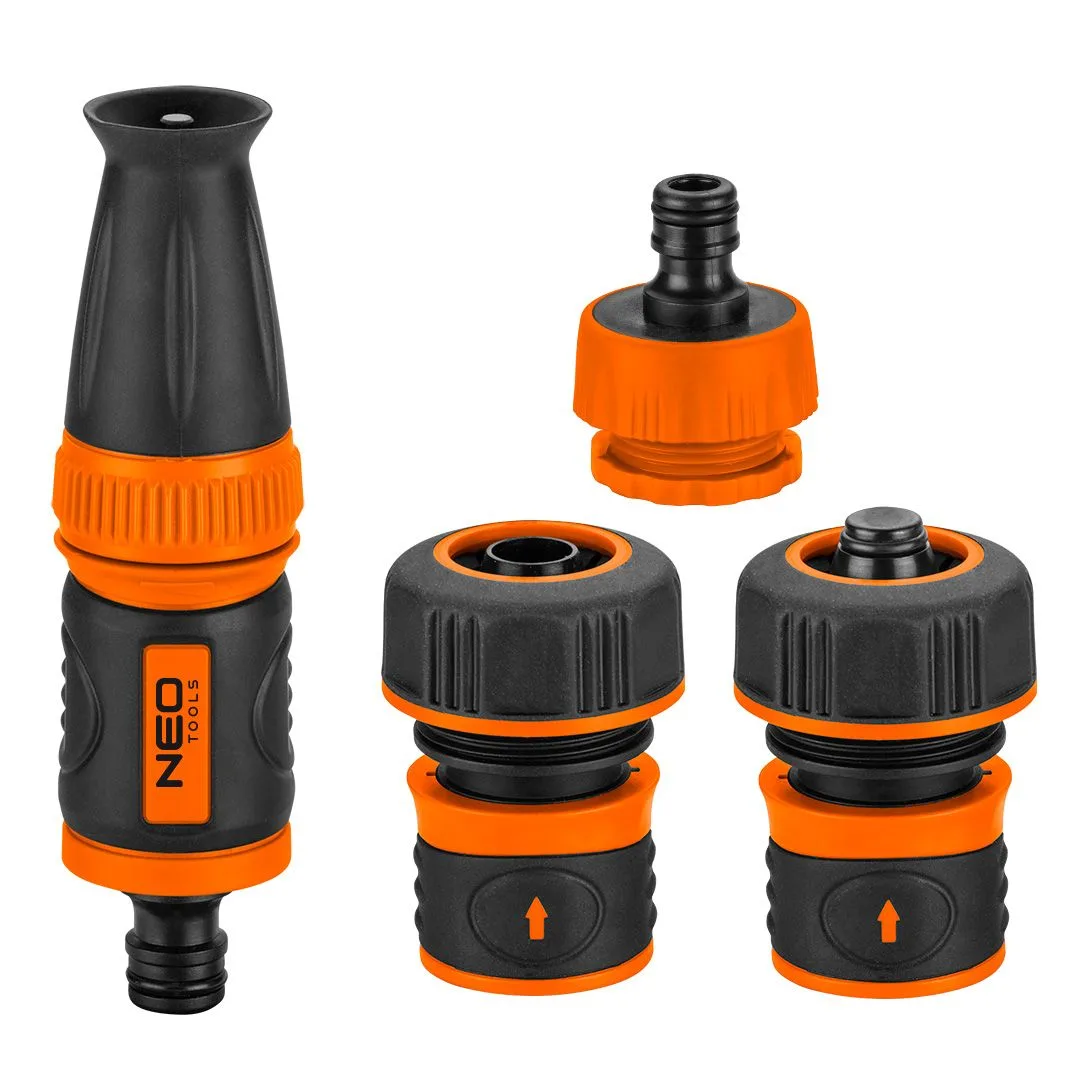 Набір для зрошення Neo Tools 3/4", ручний розприскувач, 2 з'єднувачі для шланга, адаптер для крана 3/4"-1".