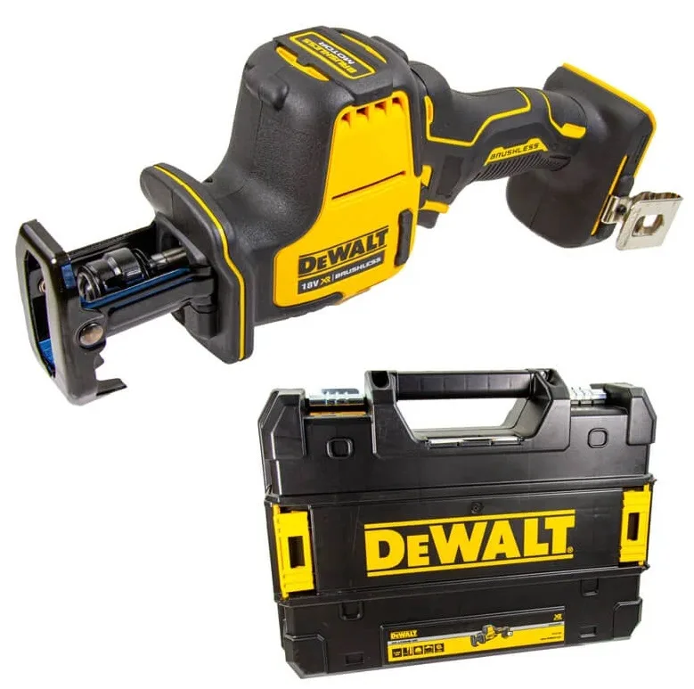Акумуляторна шабельна пила DeWalt XR Li-ion 18В, глибина пропилу 90мм, швидкість 0-2800 ходів/хв, вага 1.43кг, без батареї та заря
