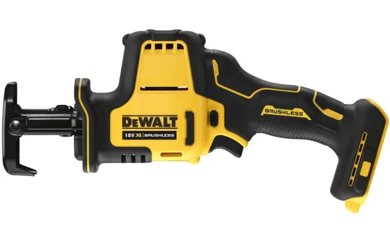 Акумуляторна шабельна пила DeWalt XR Li-ion 18В, глибина пропилу 90мм, швидкість 0-2800 ходів/хв, вага 1.43кг, без батареї та заря