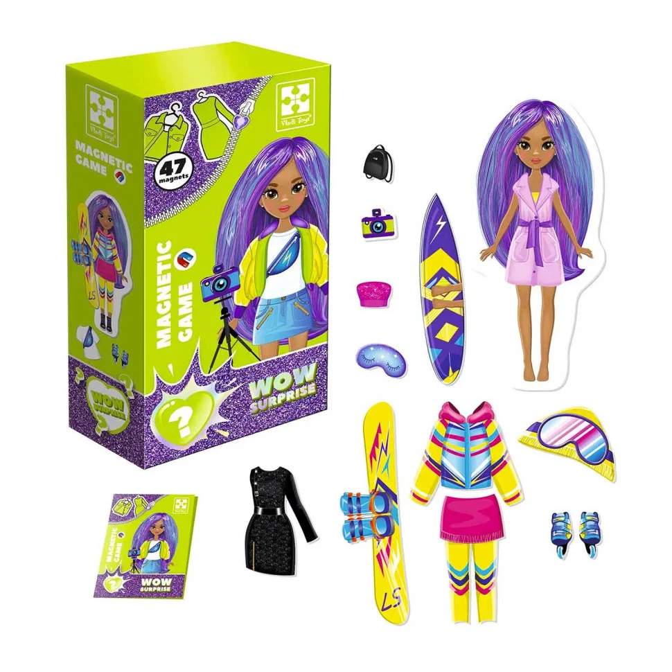 Настільна гра магнітна одягалка Vladi Toys 47 магнітів лялька кольорова