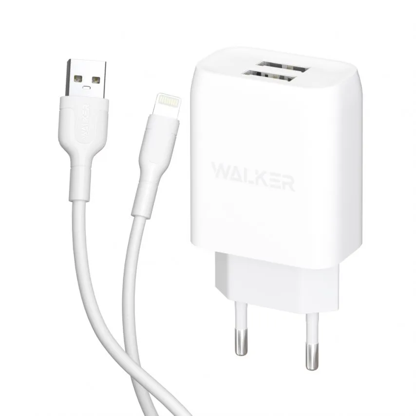 Сетевой зарядное устройство WALKER 2USB 2,1A 10,5W Белый