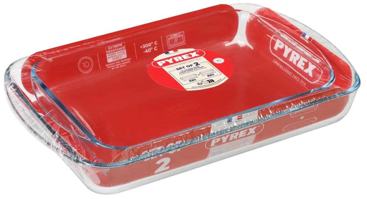 Набір форм для запікання Pyrex боросилікатне скло 40х27 см 35х23 см