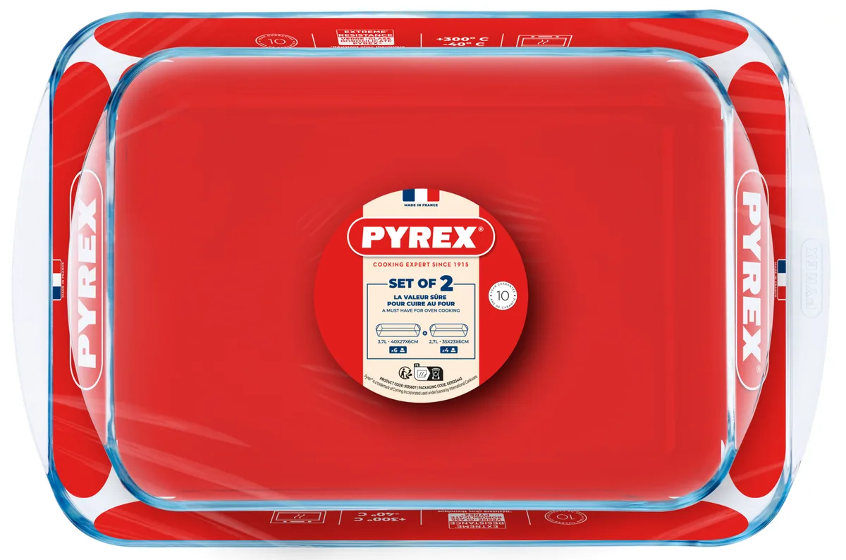Набір форм для запікання Pyrex боросилікатне скло 40х27 см 35х23 см