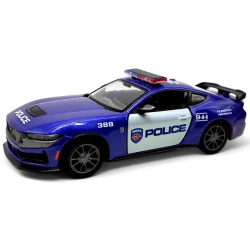 Машинка инерционная Kinsmart Ford Mustang Dark-Horse Police металлическая с открывающимися дверями 12 см