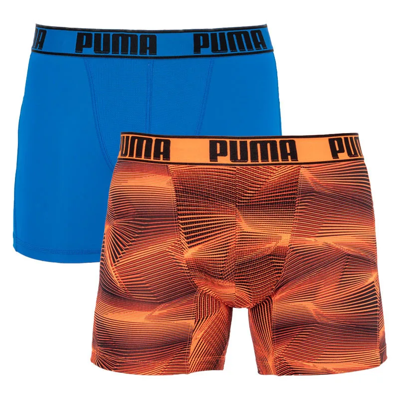 Труси-боксери Puma поліестер еластан S синій помаранчевий 2 пари