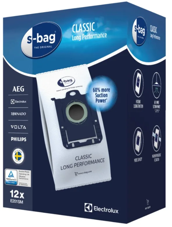 Мешки для пылесоса Electrolux S-bag Classic LongPerformance 3,5 л 12 шт Синтетические