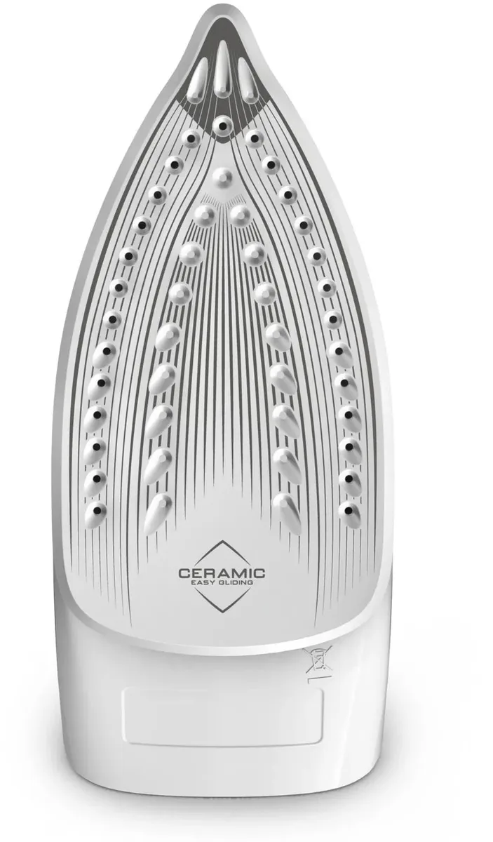 Праска Tefal Virtuo 30, 2000 Вт, 240 мл, паровий удар до 120 °C, постійна подача пари 27 г/хв, керамічна підошва, блакитно-біла.