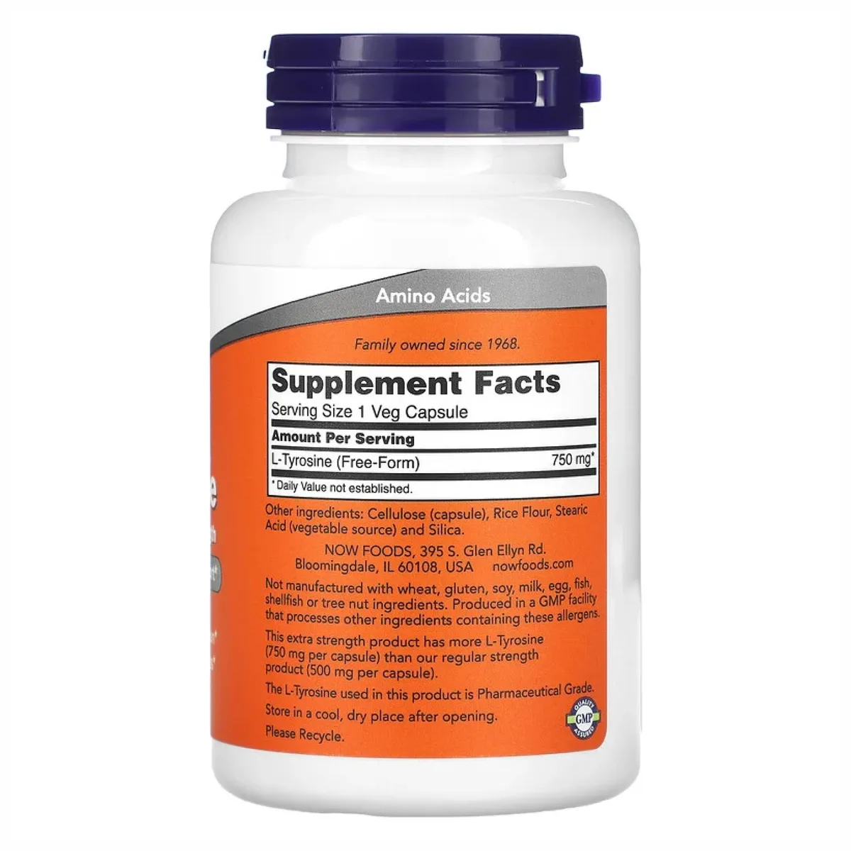 L-Tyrosine 750mg Now Foods 90 капсул