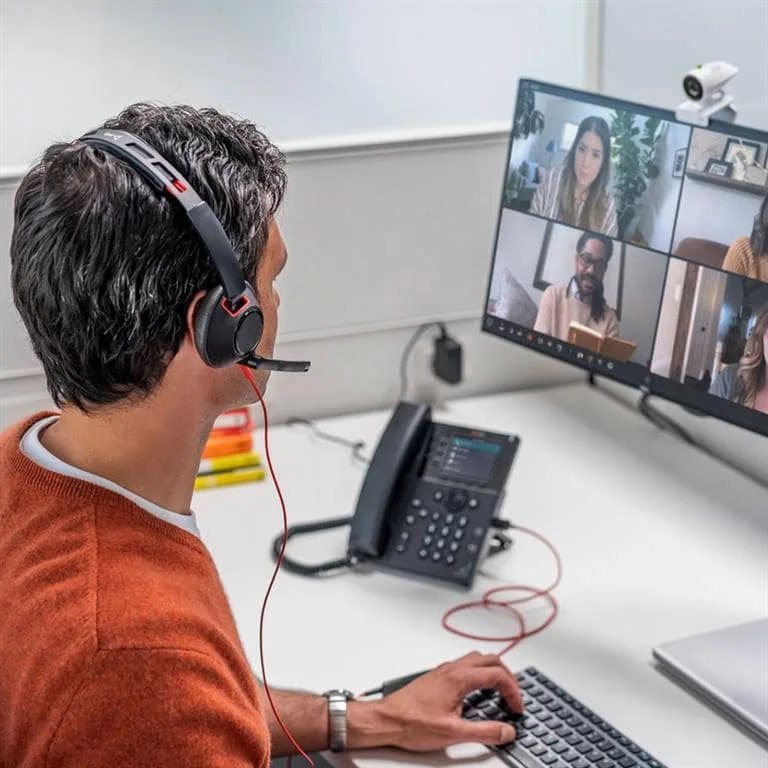 Компьютерная гарнитура моно On-ear Poly Blackwire 5210, USB-A, USB-C, 3.5 мм, всенаправленный, шумоподавление, черный.