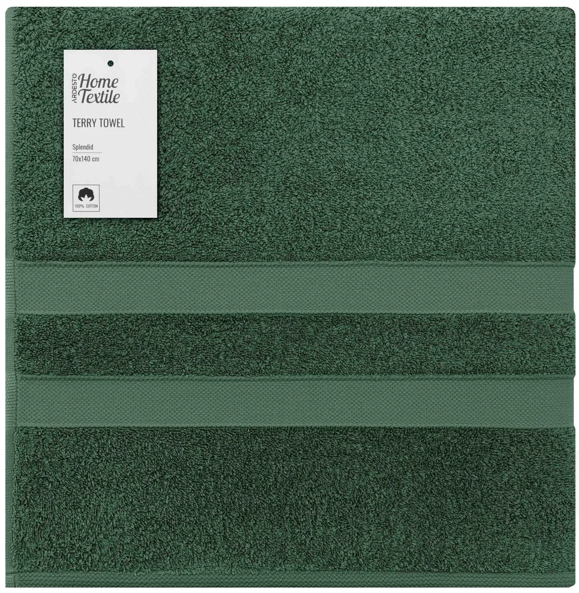 Махровий рушник ARDESTO Splendid 70х140 см, 100% бавовна, зелений колір.