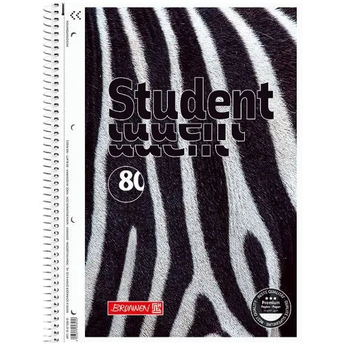 Коледж-блок А4 Premium Zebra 80 листів у клітинку для запису блокнот із мікроперфорацією