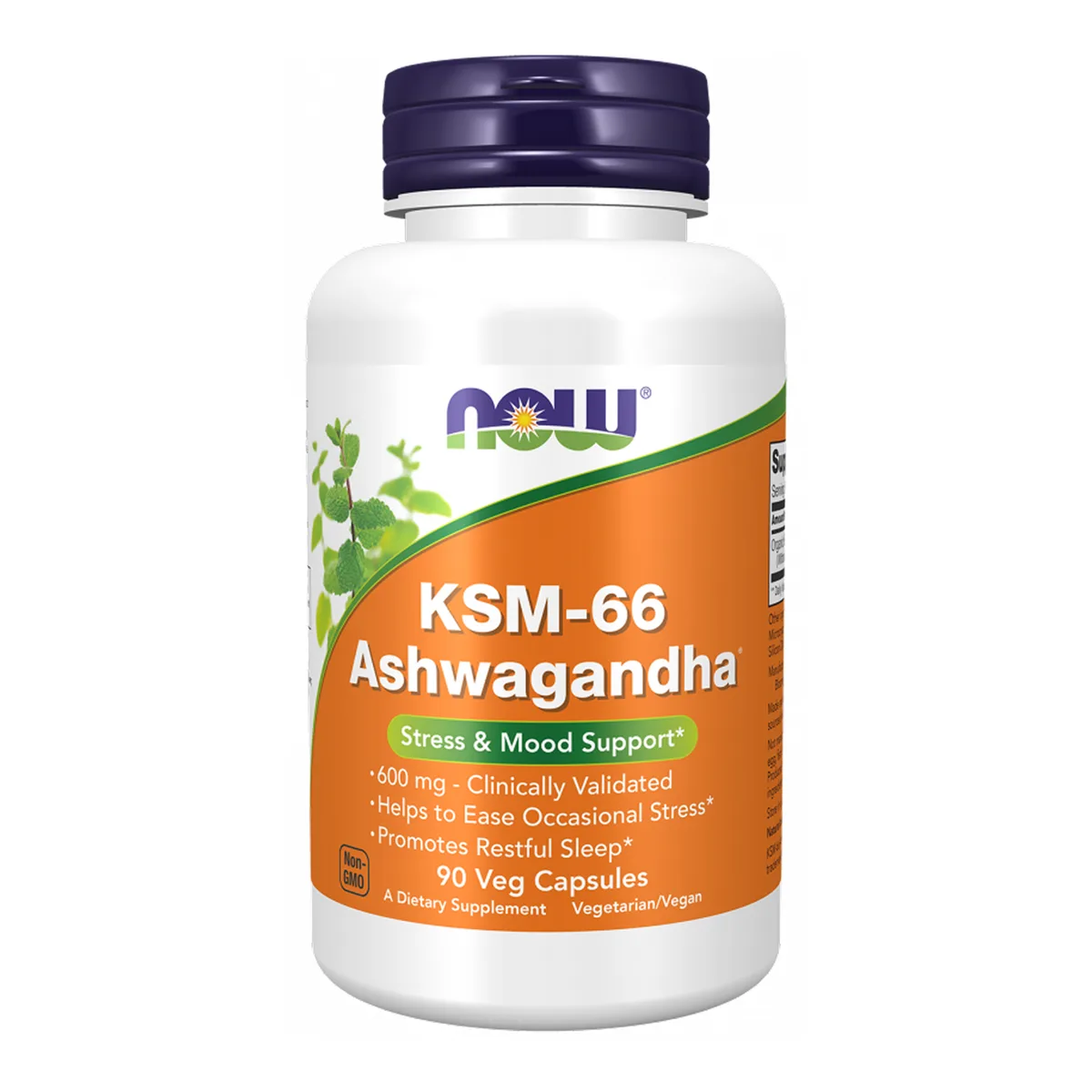 KSM-66 Ashwagandha Now Foods вегетаріанські капсули 90 шт 600 мг