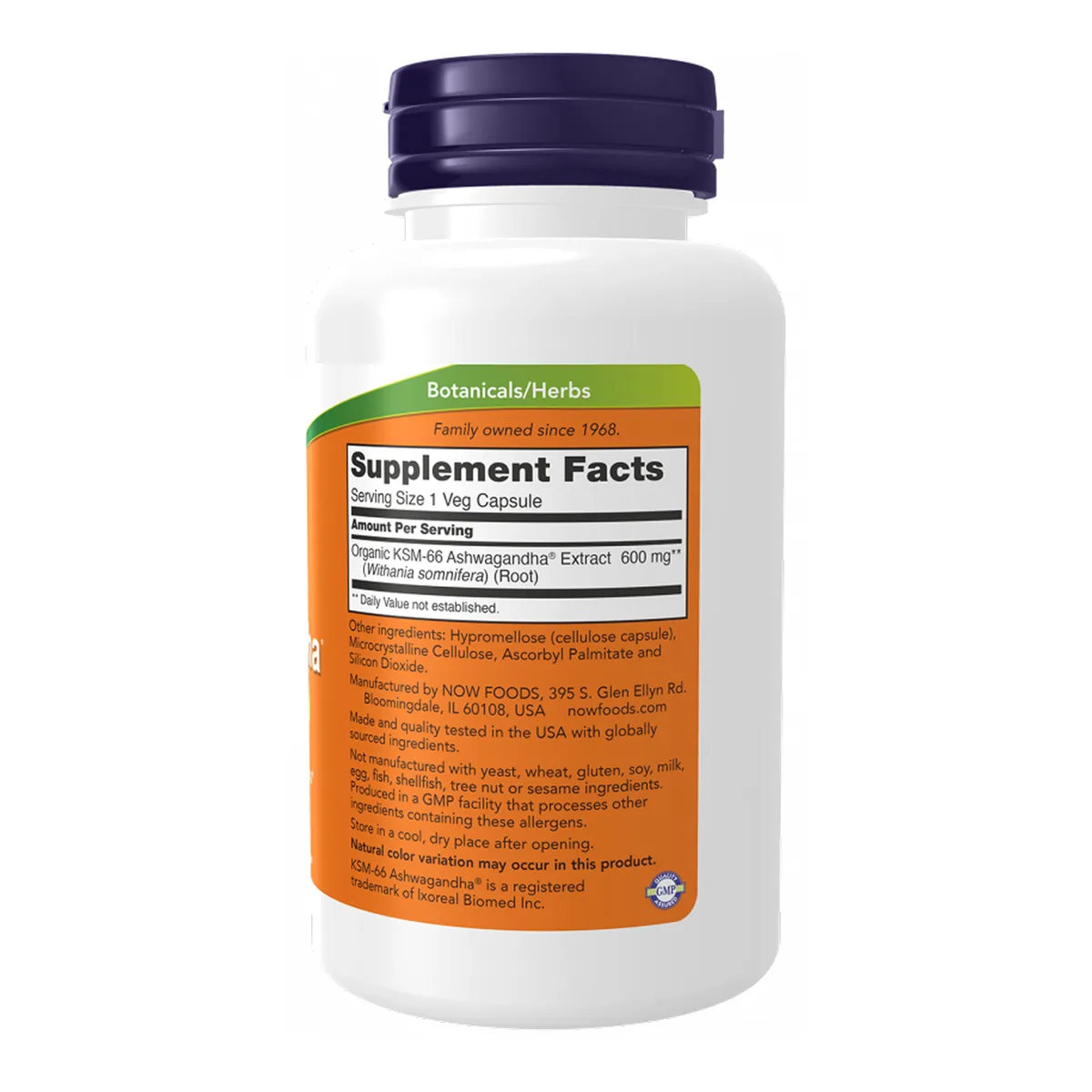 KSM-66 Ashwagandha Now Foods вегетаріанські капсули 90 шт 600 мг