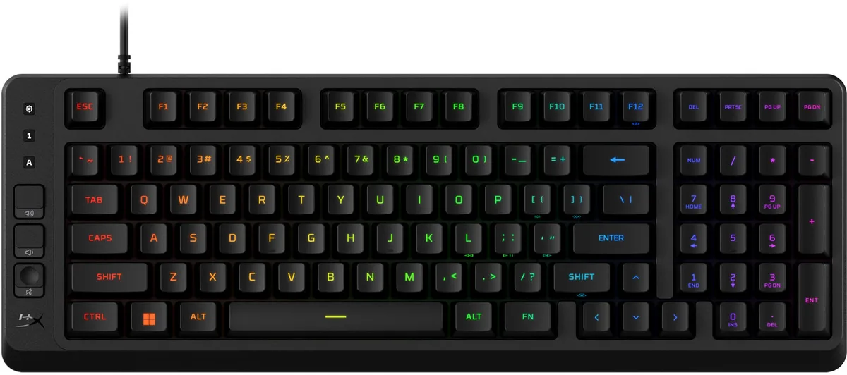 Клавіатура HyperX мембранна компактна 99 клавіш USB-A RGB чорна