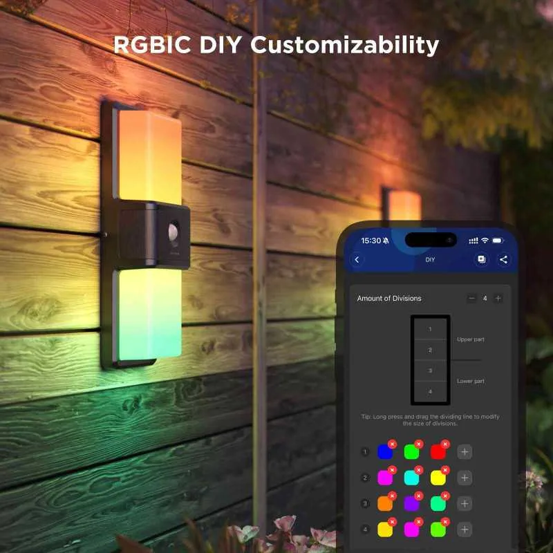 Світильник Govee H7078 Smart Outdoor Wall light, RGBICWW, IP65, WI-FI/Bluetooth, білий