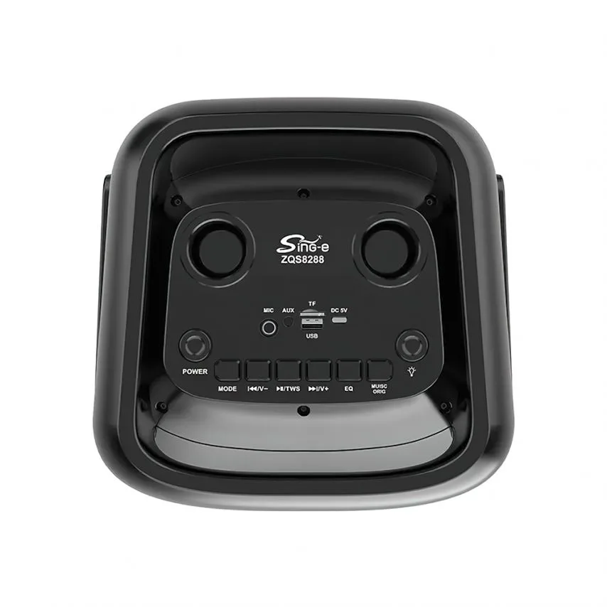 Портативна колонка Bluetooth 40W 203мм чорна з підсвічуванням та функцією караоке