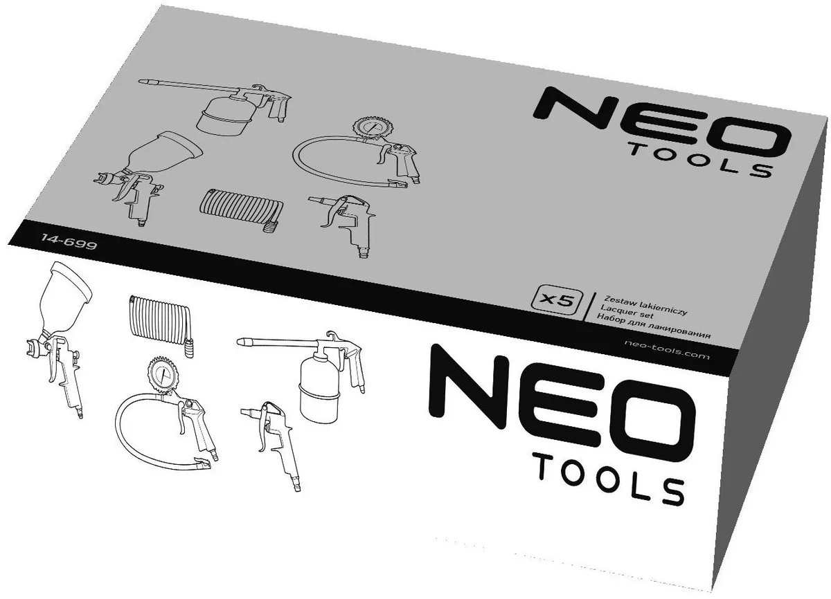 Комплект пневматичних інструментів Neo Tools, 5 одиниць