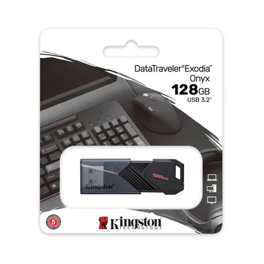 Флеш-пам'ять USB Kingston пластик 128Гб чорна USB 3.2