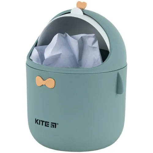 Настільний контейнер для сміття Kite сіро-зелений відро для відходів органайзер для робочого столу