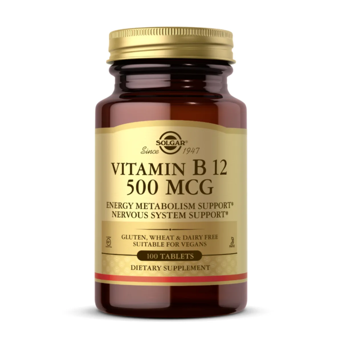 Vitamin B12 Solgar 500 мкг 100 таблеток без глютена для веганов