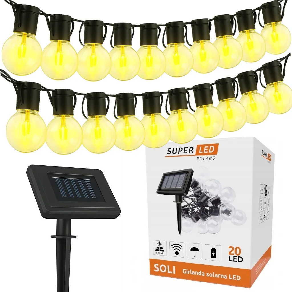 Гірлянда SuperLED пластикова 5,5 м 20 LED тепле світло