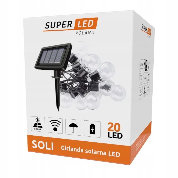 Гірлянда SuperLED пластикова 5,5 м 20 LED тепле світло