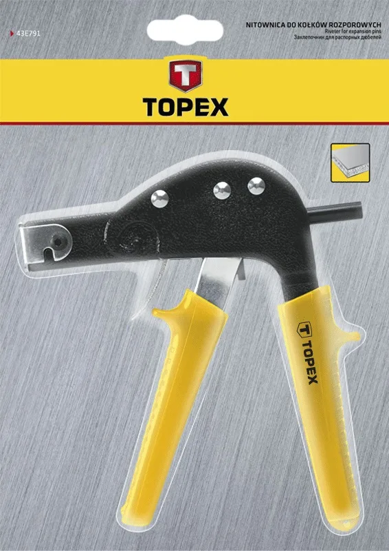 Заклепочник TOPEX для дюбелів 3-6 мм ручний дворучний для гіпсокартону монтажний інструмент