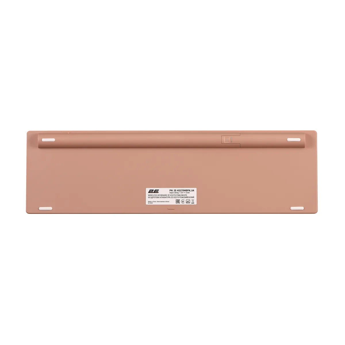 Клавіатура ножнична 2E KS270 109key, WL/BT, EN/UK, рожево-білий