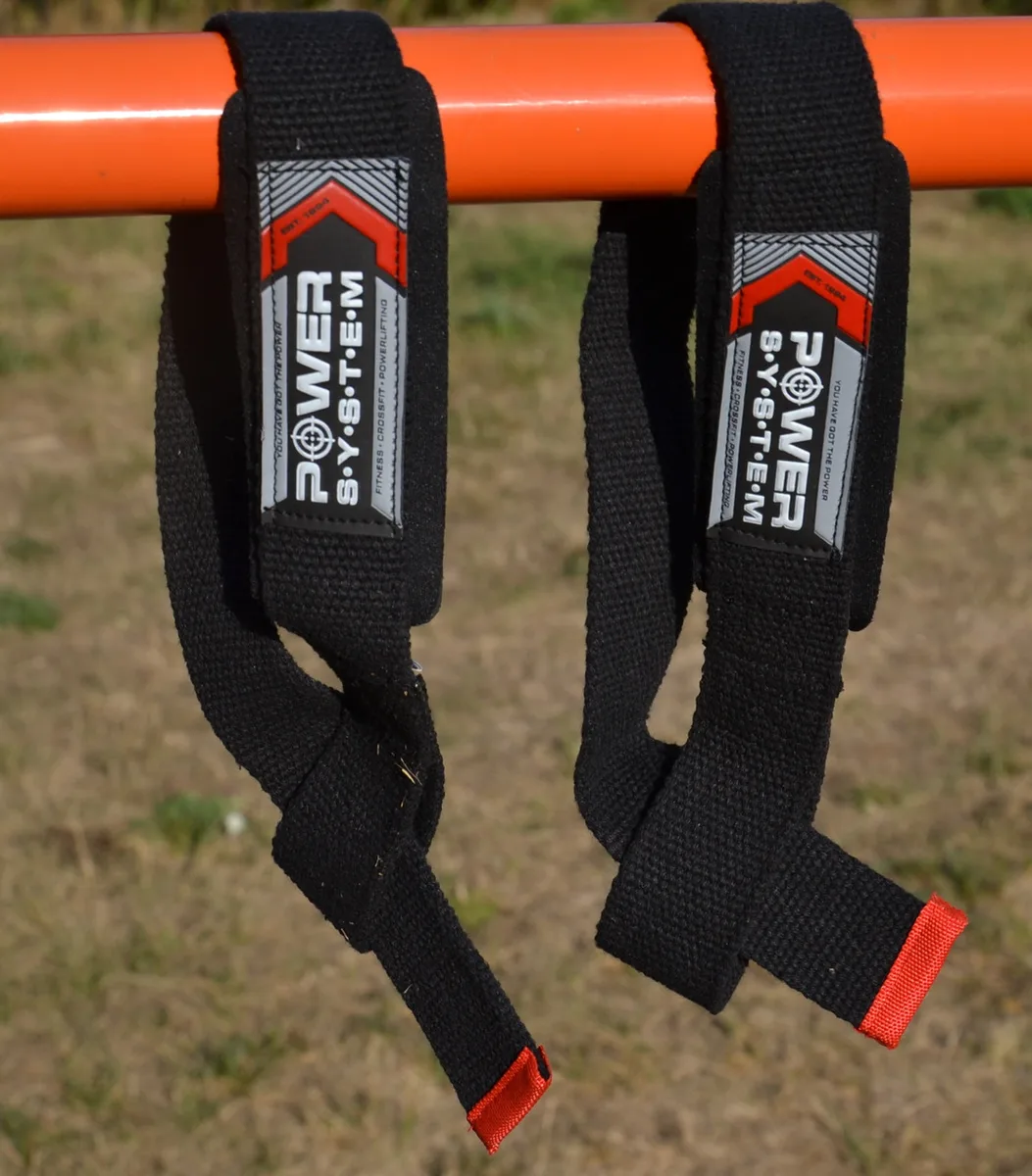 Лямки для тяги Active Point бавовна чорні червоні