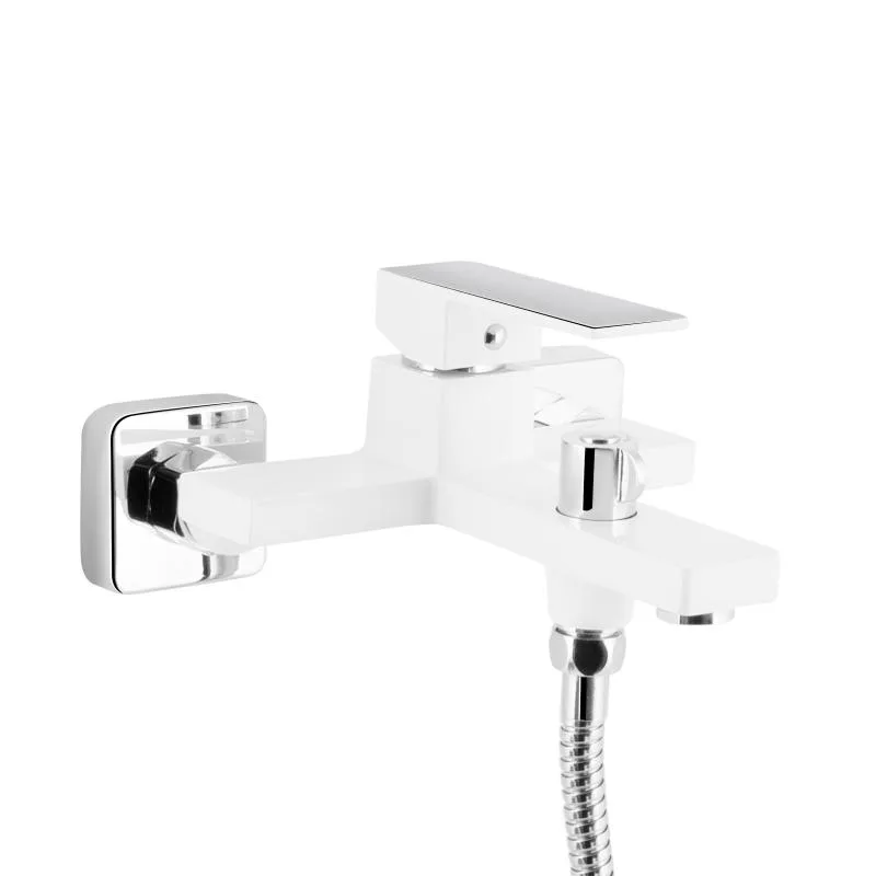 Змішувач для ванни Qtap Gemini 259 хромовий білий латунь 181х196х107 мм