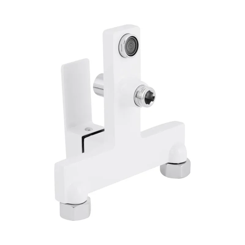 Змішувач для ванни Qtap Gemini 259 хромовий білий латунь 181х196х107 мм