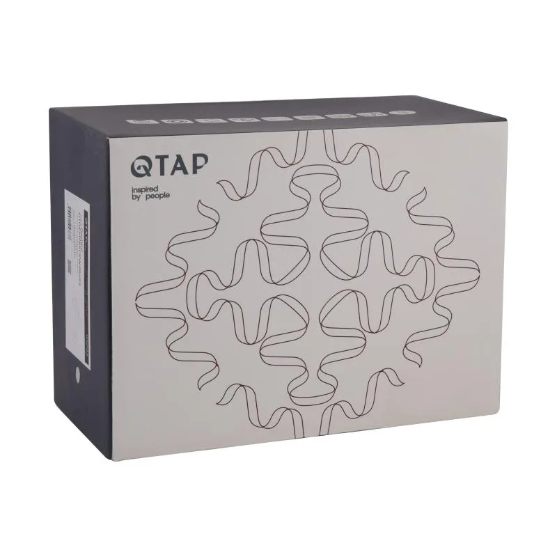 Змішувач для ванни Qtap Gemini 259 хромовий білий латунь 181х196х107 мм