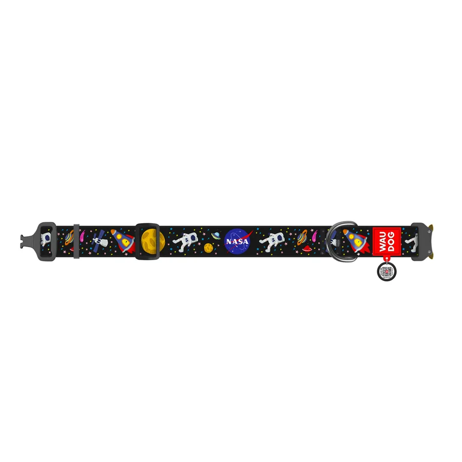 Нашийник WAUDOG Nylon XXL 35 мм 46-70 см нейлоновий з QR паспортом NASA