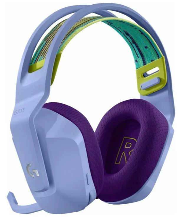 Гарнитура Logitech Беспроводная полноразмерная пластиковая фиолетовая RGB
