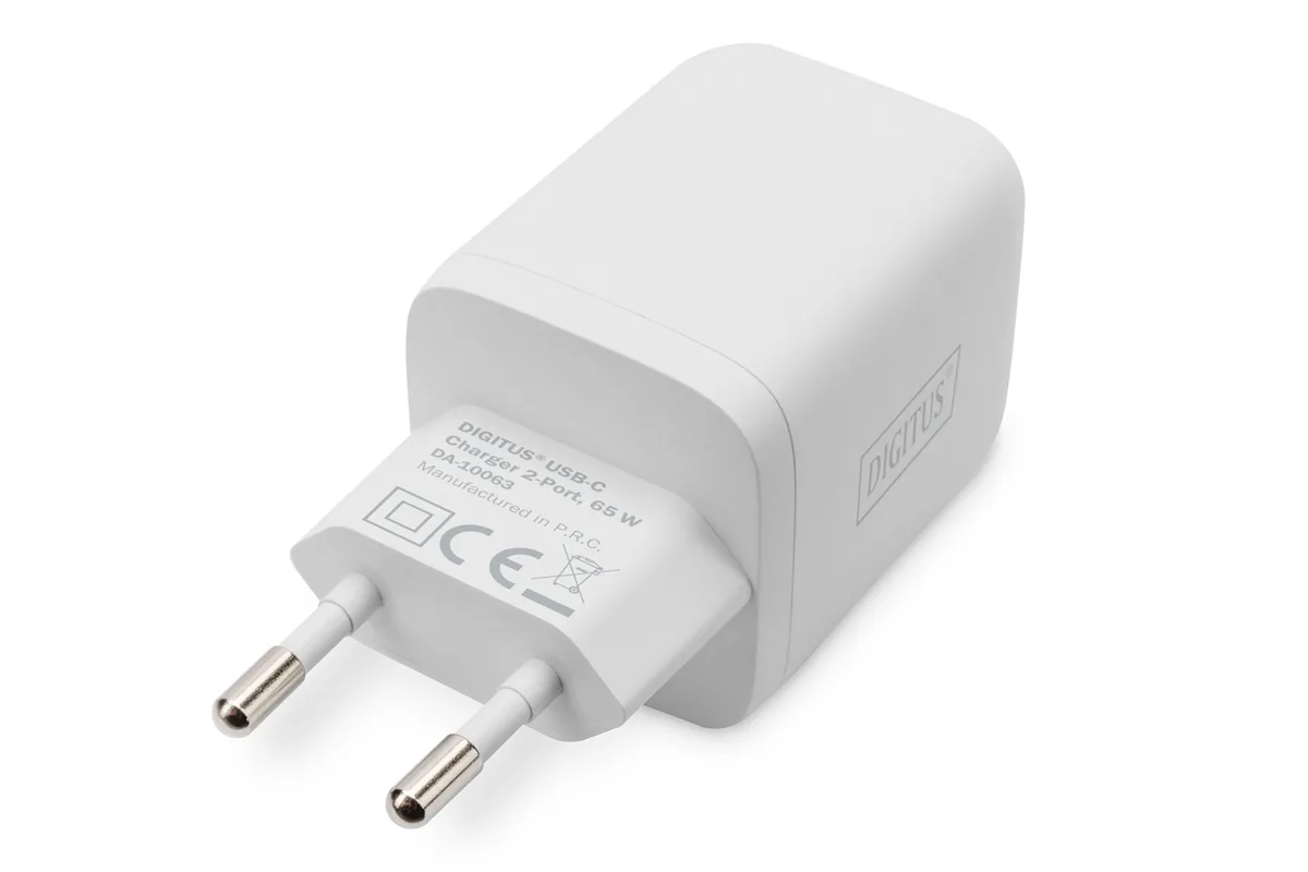 Зарядний пристрій DIGITUS 2хUSB-C, 65W, GaN